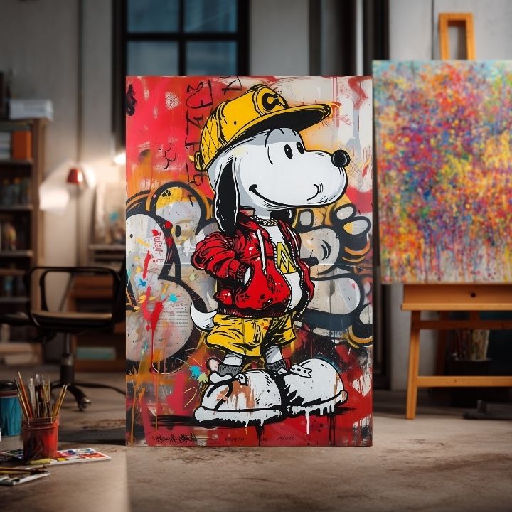 Slika COOL SNOOPY na platnu | Oslikana struktura