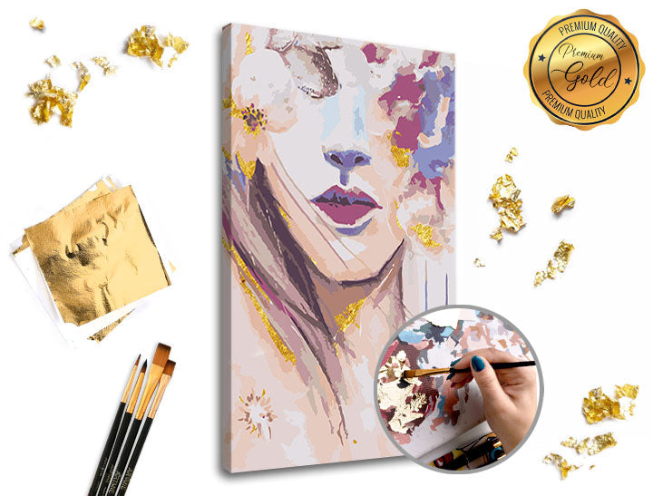 Slikanje po brojevima PREMIUM GOLD | Žena sa cvijećem
