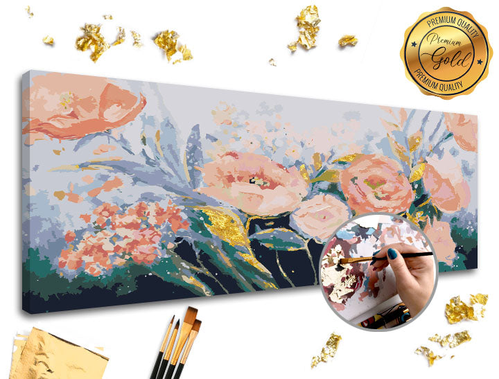 Slikanje po brojevima PREMIUM GOLD | Bašća s ružama