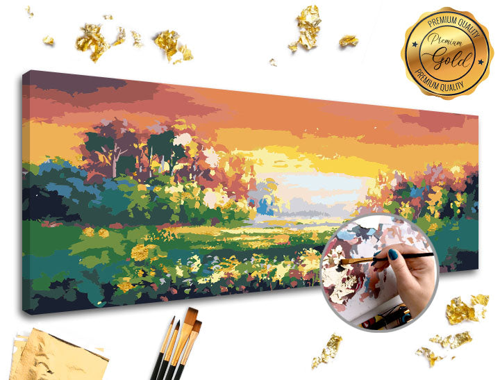 Slikanje po brojevima PREMIUM GOLD | Pastelni pejzaž