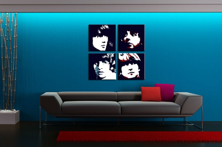 Ručno oslikana POP ART slika BEATLES - slika 2
