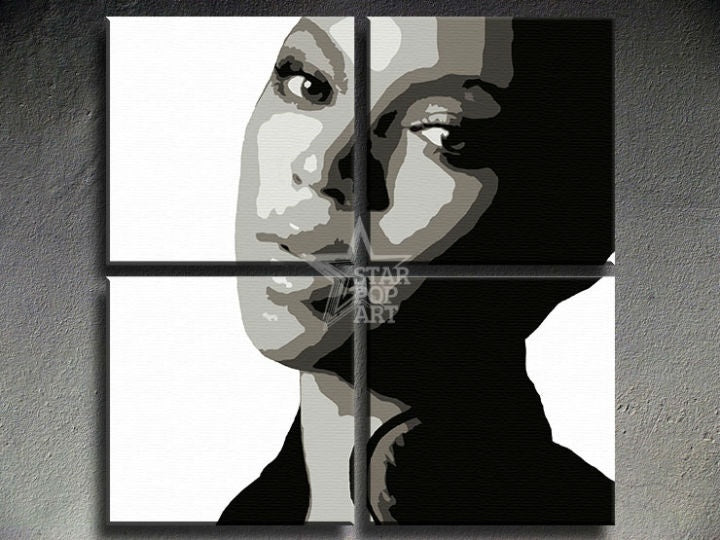 Ručno oslikana POP Art slika BEYONCÉ od 4 dijela