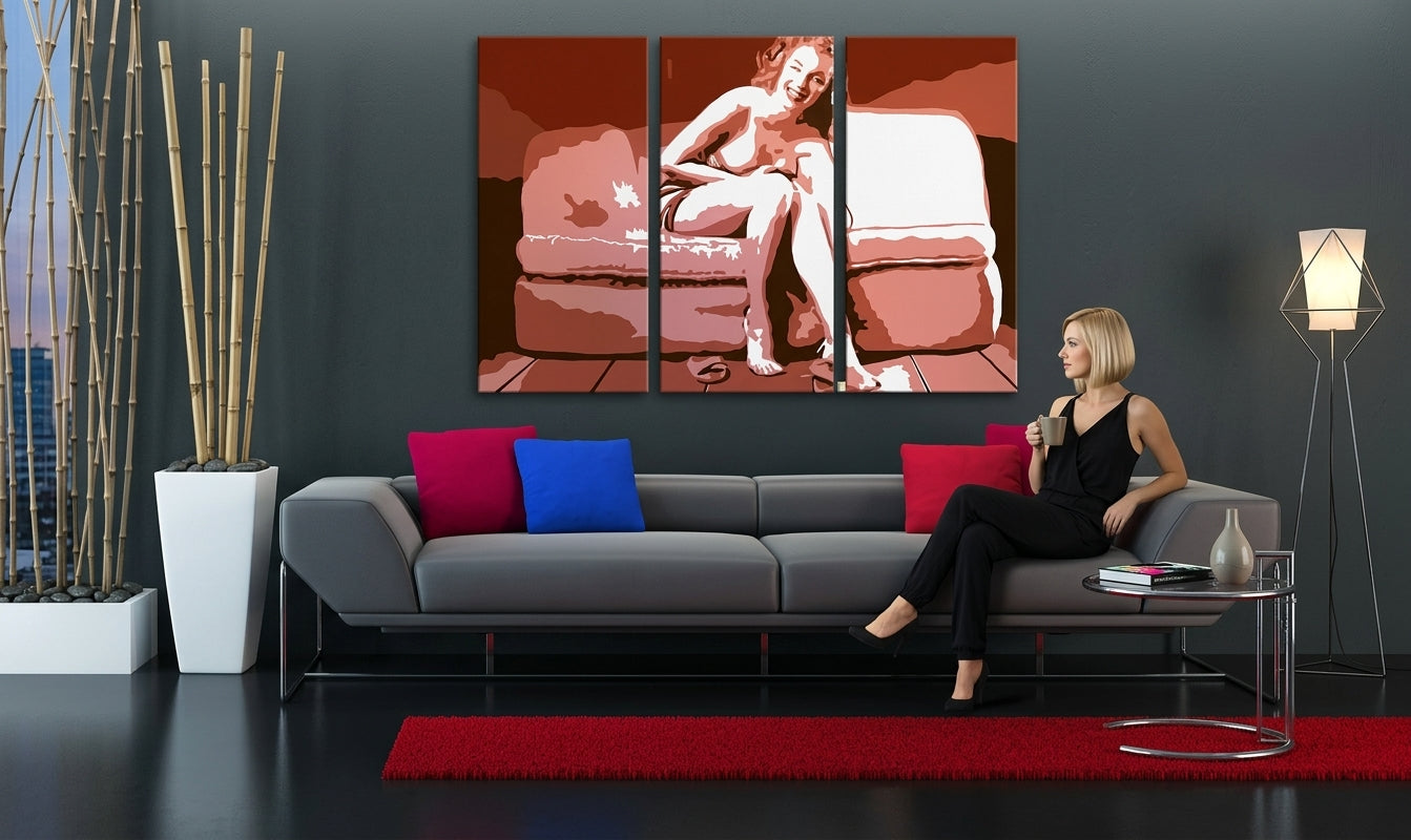Ručno oslikana POP Art slika Marilyn Monroe od 3 dijela mon3 - slika 3