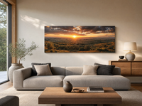 Panoramska foto slika u modernom interijeru iznad kauča – personalizirana zidna slika s vaše fotografije