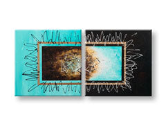 Oslikana zidna slika APSTRAKT 2-dijelna YOBATAB006E2 | različite veličine