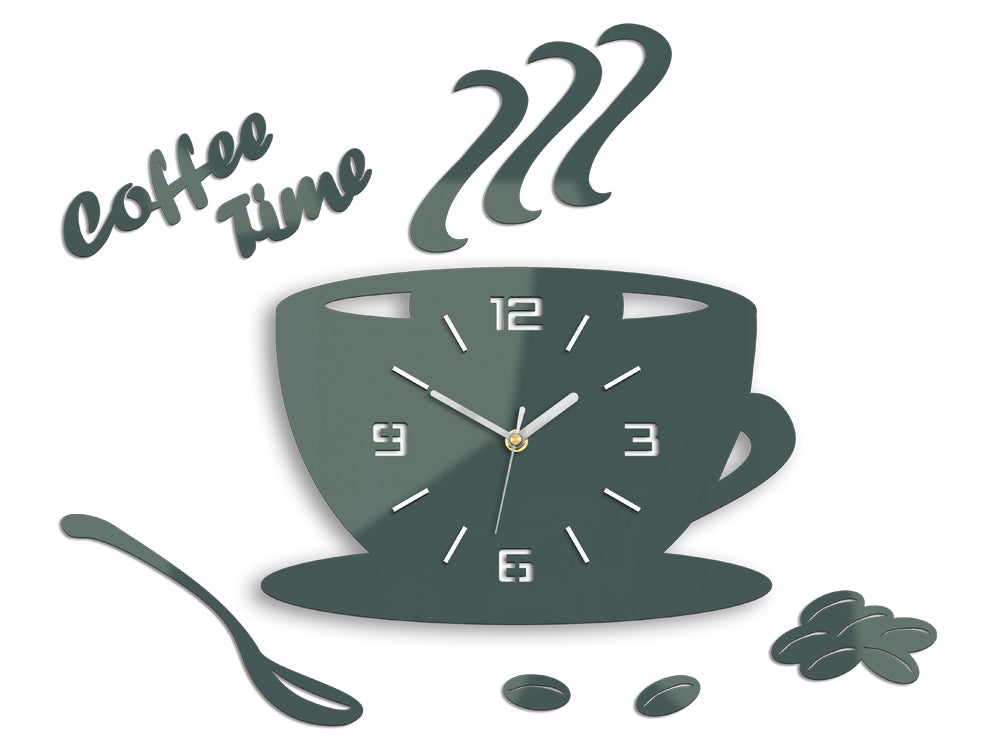 Zidni satovi COFFE TIME 3D GRAY