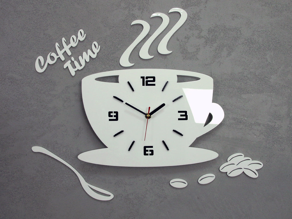 Zidni sat COFFE TIME 3D WHITE - slika 3