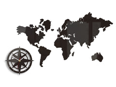 Zidni satovi WORLD MAP WENGE - slika 2