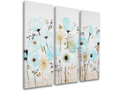 Slika na platnu CVIJEĆE 3 dijela XOBDO147D3