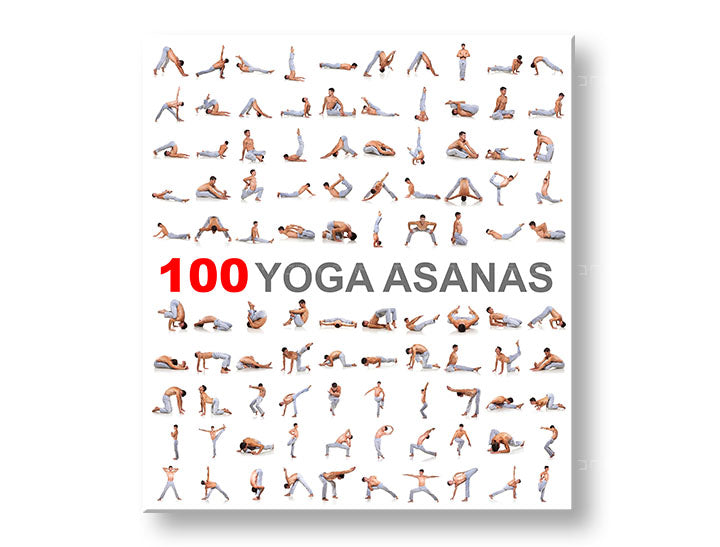 Motivacijska zidna slika 100 joga asana