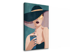 Slika na platnu ŽENA U ŠEŠIRU 002