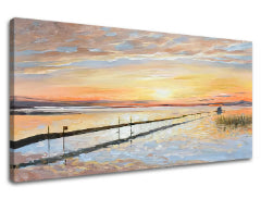 Slika na platnu ŠARENI ZALAZAK SUNCA NA OBALI