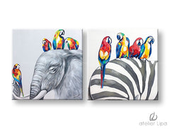 Autorova reprodukcija na platnu ŽIVOTINJE XOBDA037E2