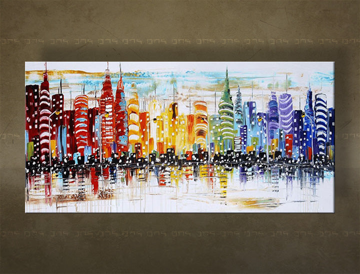 Ručno oslikana zidna slika CITY FB164E1 | različite veličine