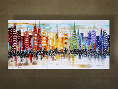Ručno oslikana zidna slika CITY FB164E1 | različite veličine