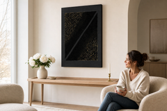 Oslikana slika za zid APSTRAKT 60x90 cm – ručno oslikana slika u elegantnom interijeru (Scandi cream) | wall mockup | premium platno | Papilora.sk