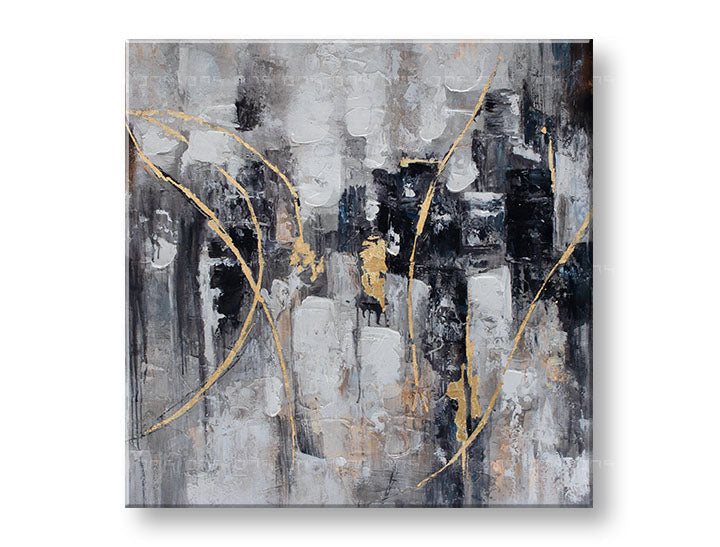 Ručno oslikana slika za zid APSTRAKT 80x80 cm – 3D perspektiva platna na drvenom okviru | 100 % original | akril na platnu ARTMIE | Papilora.sk