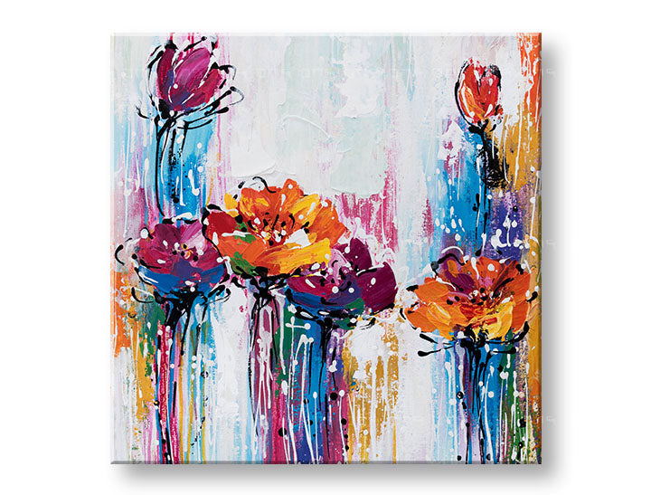 Ručno oslikana slika za zid APSTRAKT 60x60 cm – 3D perspektiva platna na drvenom okviru | 100 % original | akril na platnu ARTMIE | Papilora.sk