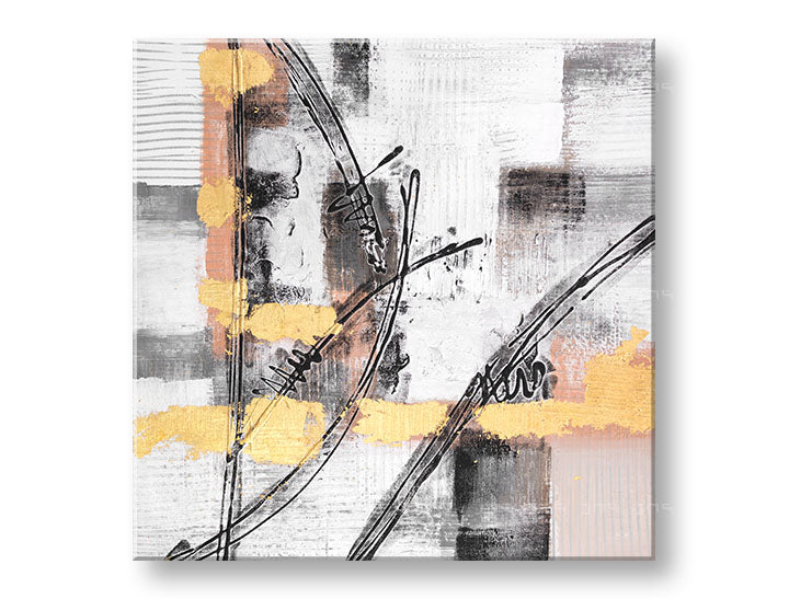 Ručno oslikana slika na zidu ABSTRAKT 60x60 cm – 3D perspektiva platna na drvenom okviru | 100 % original | akril na platnu ARTMIE | Papilora.sk