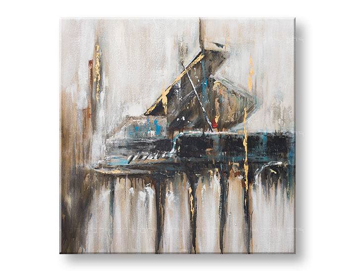 Ručno oslikana slika za zid APSTRAKT 100x100 cm – 3D perspektiva platna na drvenom okviru | 100 % original | akril na platnu ARTMIE | Papilora.sk