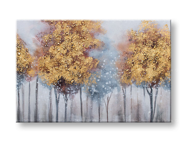 Ručno oslikana slika za zid DRVEĆE 90x60 cm – 3D perspektiva platna na drvenom okviru | 100 % original | akril na platnu ARTMIE | Papilora.sk