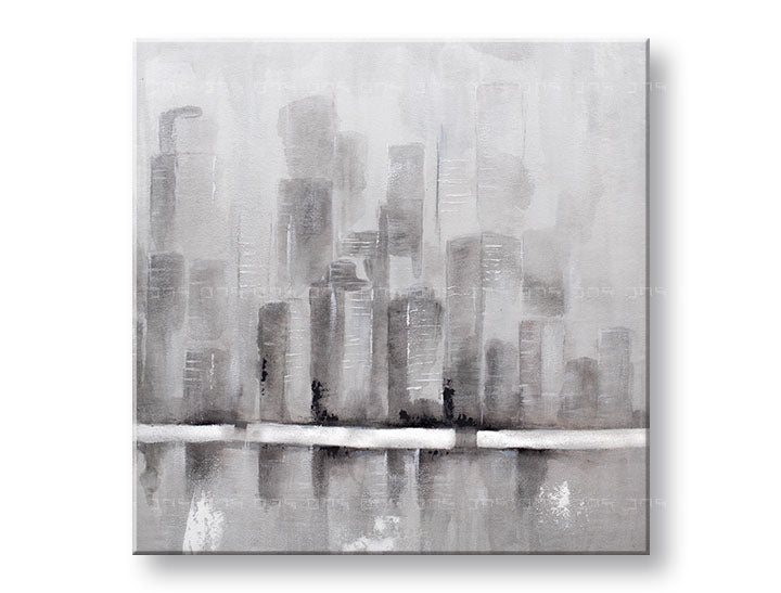 Ručno oslikana slika za zid GRAD 75x75 cm – 3D perspektiva platna na drvenom okviru | 100 % original | akril na platnu ARTMIE | Papilora.sk