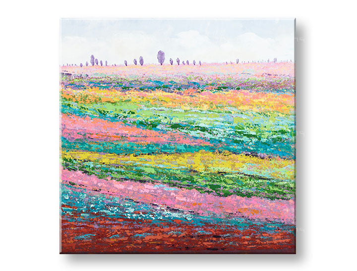 Ručno oslikana slika za zid KRAJOLIK 70x70 cm – 3D perspektiva platna na drvenom okviru | 100 % original | akril na platnu ARTMIE | Papilora.sk