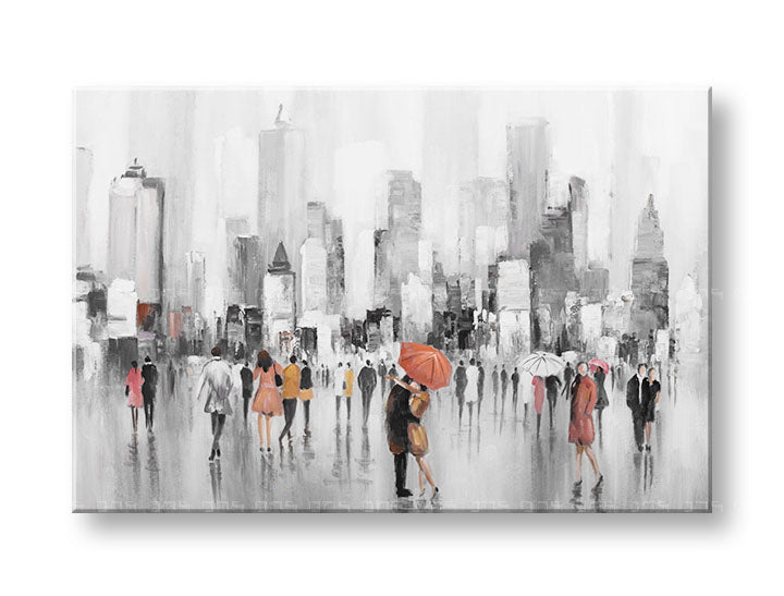 Ručno oslikana slika za zid LJUDI 120x80 cm – 3D perspektiva platna na drvenom okviru | 100 % original | akril na platnu ARTMIE | Papilora.sk