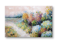 Ručno oslikana slika za zid LIVADA 90x60 cm – 3D perspektiva platna na drvenom okviru | 100 % original | akril na platnu ARTMIE | Papilora.sk