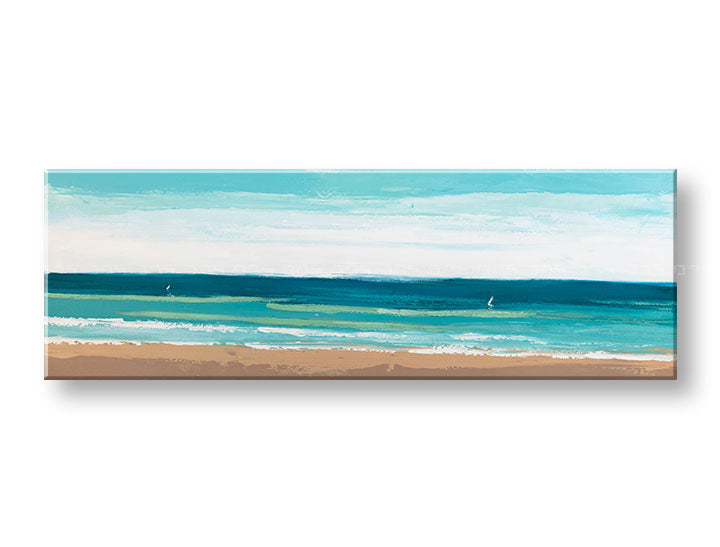 Ručno oslikana slika za zid MORE 150x50 cm – 3D perspektiva platna na drvenom okviru | 100 % original | akril na platnu ARTMIE | Papilora.sk