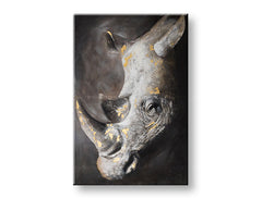 Ručno oslikana slika za zid NOSOROG 80x120 cm – 3D perspektiva platna na drvenom okviru | 100 % original | akril na platnu ARTMIE | Papilora.sk