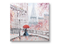 Ručno oslikana slika na zidu PARIZ 70x70 cm – 3D perspektiva platna na drvenom okviru | 100 % original | akril na platnu ARTMIE | Papilora.sk