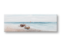 Ručno oslikana slika na zidu PLAŽA 120x40 cm – 3D perspektiva platna na drvenom okviru | 100 % original | akril na platnu ARTMIE | Papilora.sk