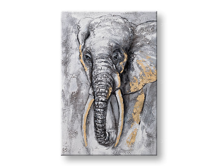 Ručno oslikana slika na zidu SLON 40x60 cm – 3D perspektiva platna na drvenom okviru | 100 % original | akril na platnu ARTMIE | Papilora.sk