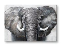 Ručno oslikana slika za zid SLON 100x70 cm – 3D perspektiva platna na drvenom okviru | 100 % original | akril na platnu ARTMIE | Papilora.sk