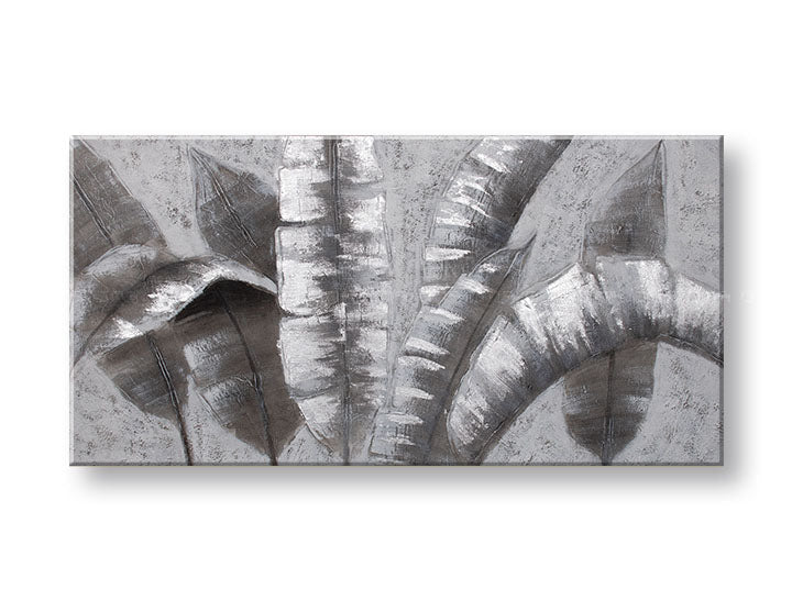 Ručno oslikana slika za zid LIŠĆE 100x50 cm – 3D perspektiva platna na drvenom okviru | 100 % original | akril na platnu ARTMIE | Papilora.sk