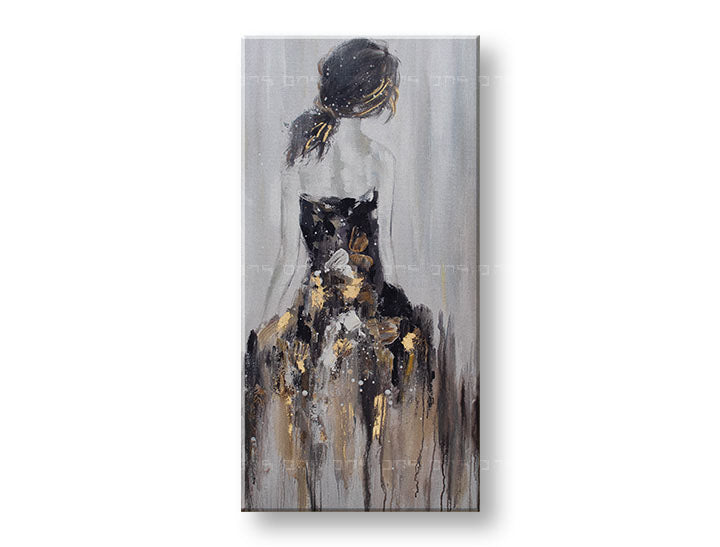 Ručno oslikana slika na zidu ŽENA 50x100 cm – 3D perspektiva platna na drvenom okviru | 100 % original | akril na platnu ARTMIE | Papilora.sk