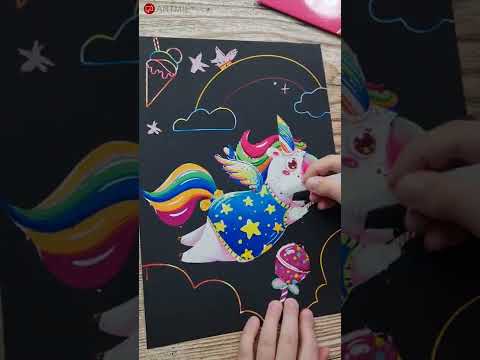 Čarobne slike za grebanje za djecu - Unicorn - 4 kom