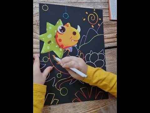 Čarobne slike za grebanje za djecu - Small dinosaur - 4 kom