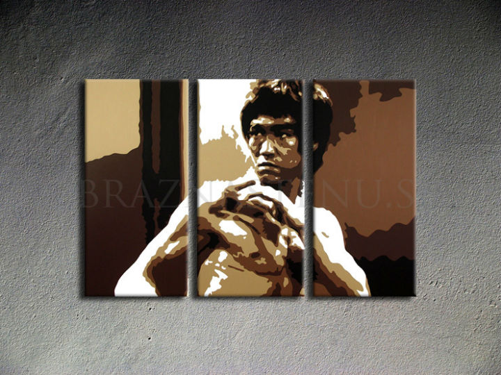 Ručno oslikana POP ART slika AL BRUCE LEE