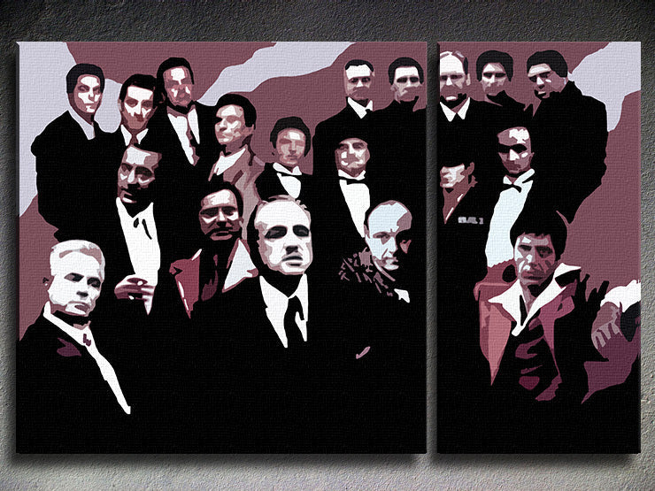 Ručno oslikana POP Art slika Obitelj MAFIJA od 2 dijela obitelji