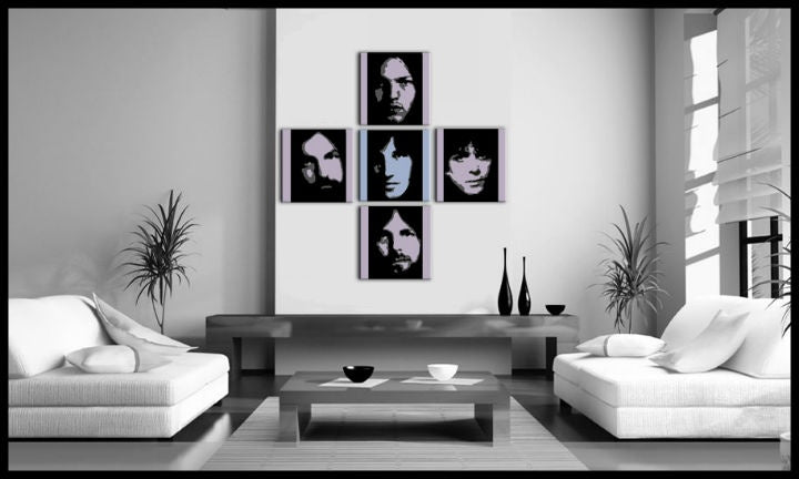 Ručno oslikana POP Art slika Pink Floyd 4 dijela pf