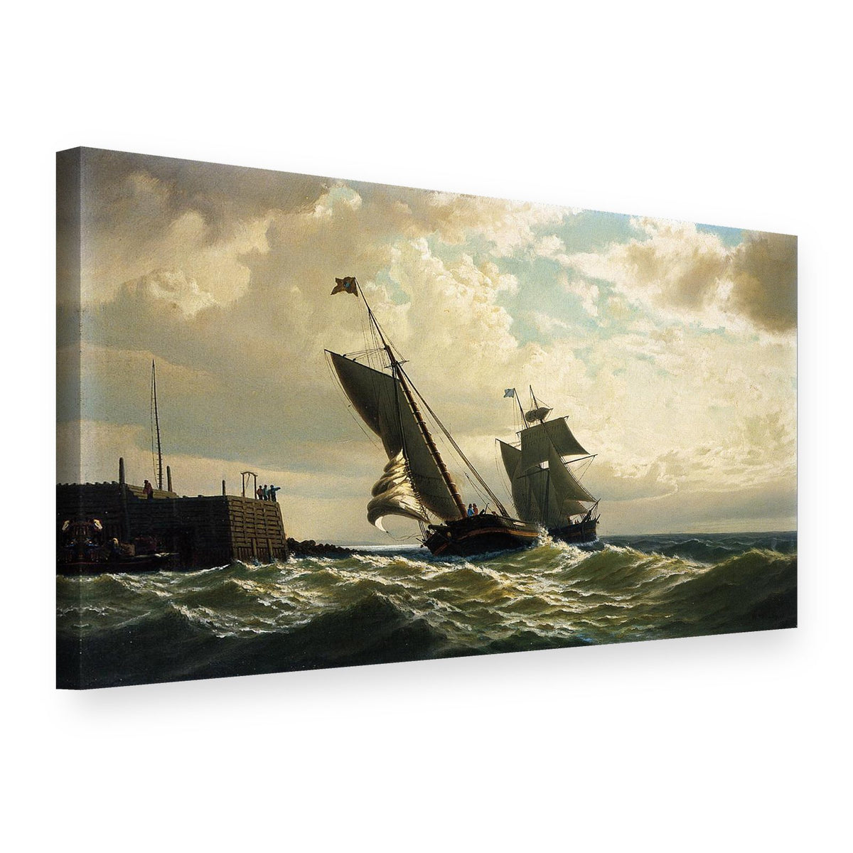 Slika na platnu Brod uplovljava u luku – William Bradford, 3D prikaz