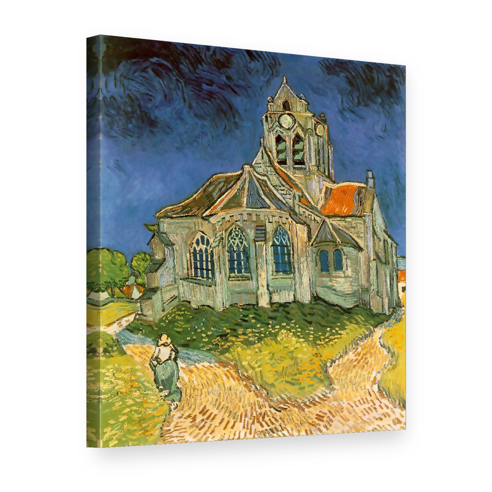 Slika na platnu Crkva u Auversu – Vincent van Gogh, 3D prikaz