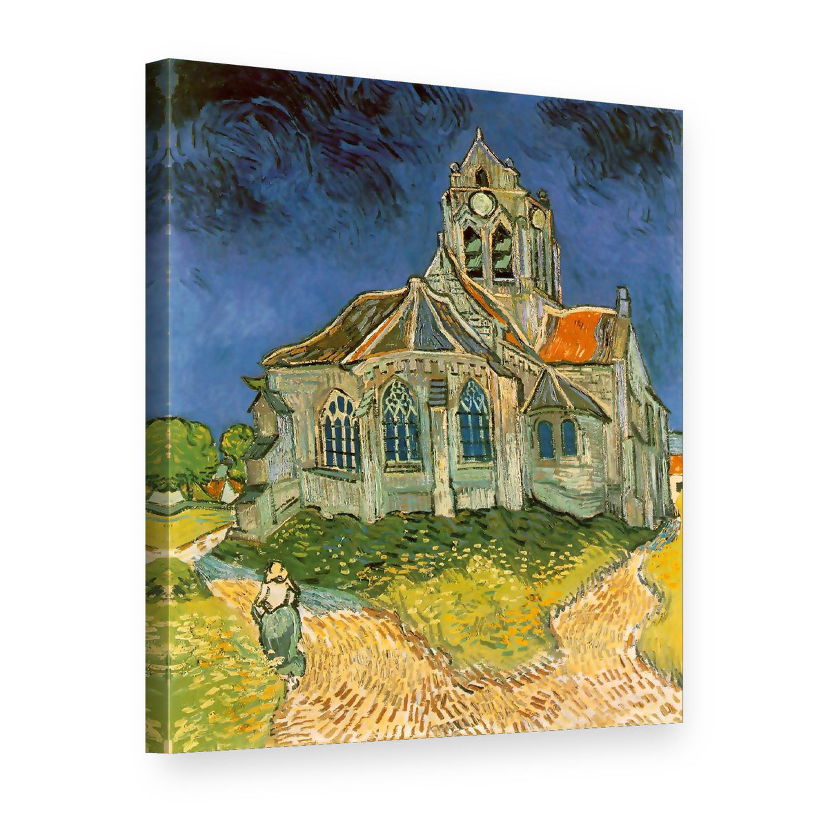 Slika na platnu Crkva u Auversu – Vincent van Gogh, 3D prikaz