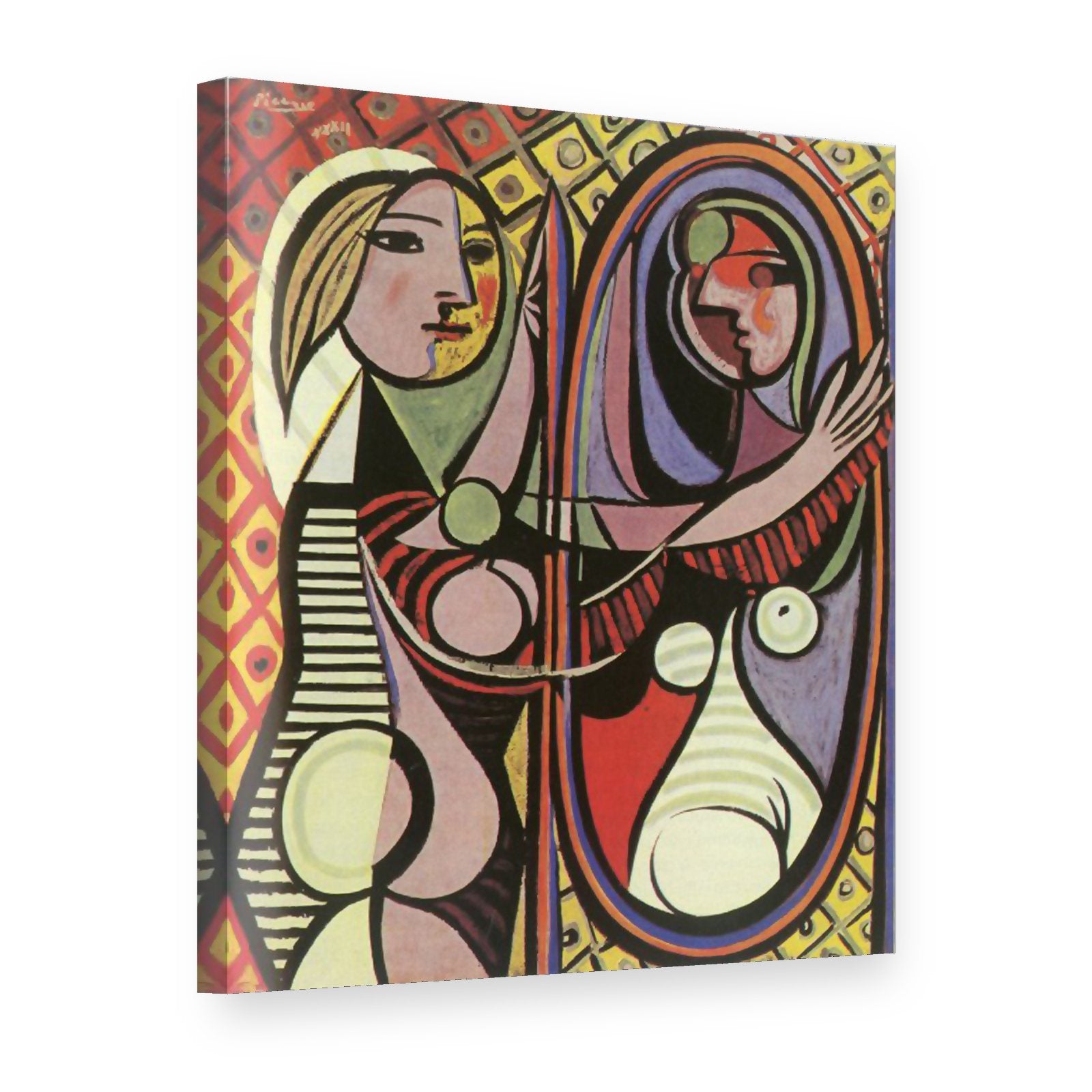 Slika na platnu Djevojka pred zrcalom – Pablo Picasso, 3D prikaz