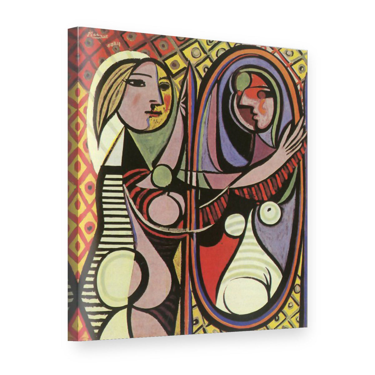 Slika na platnu Djevojka pred zrcalom – Pablo Picasso, 3D prikaz