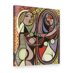 Slika na platnu Djevojka pred zrcalom – Pablo Picasso, 3D prikaz
