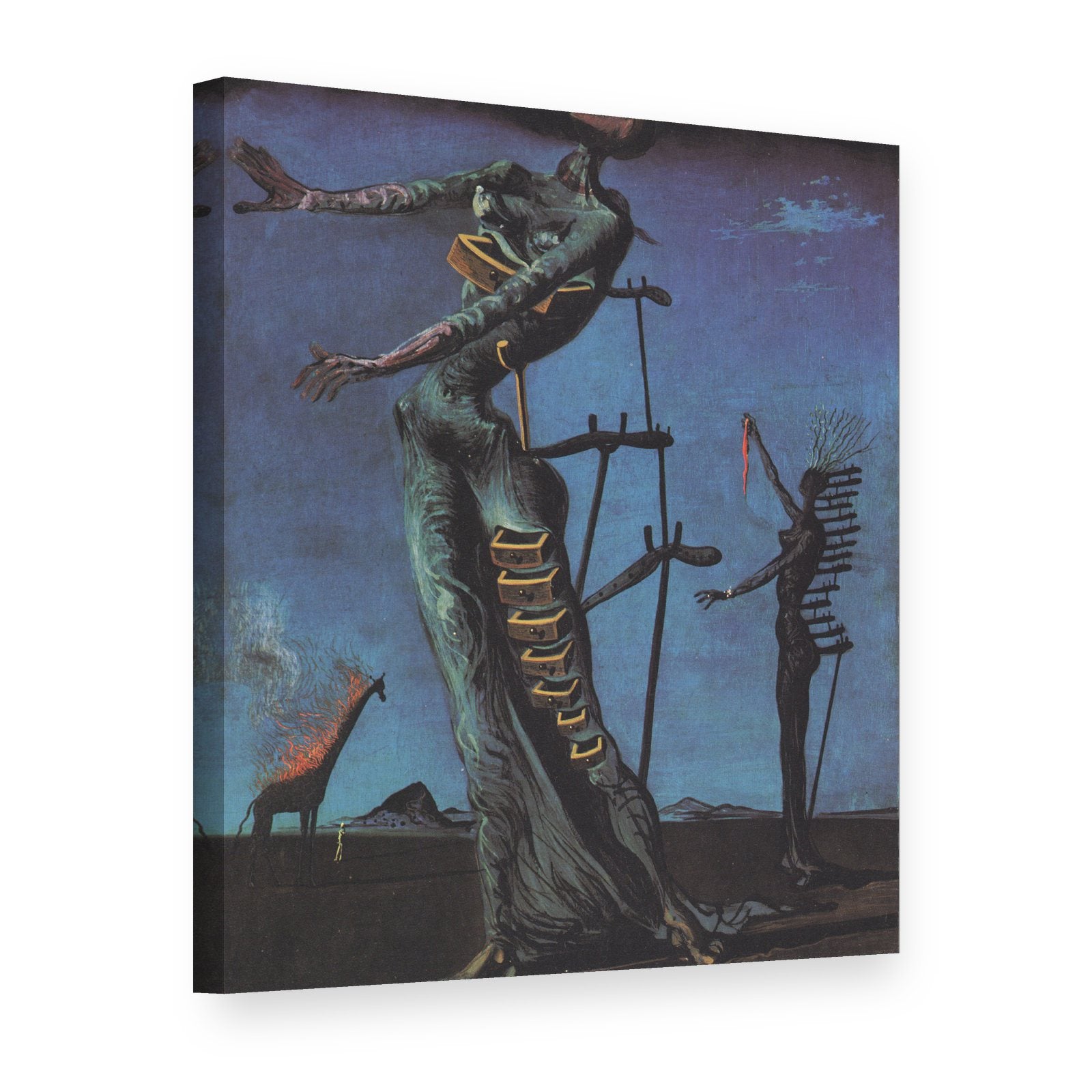 Slika na platnu Goruća žirafa – Salvador Dalí, 3D prikaz