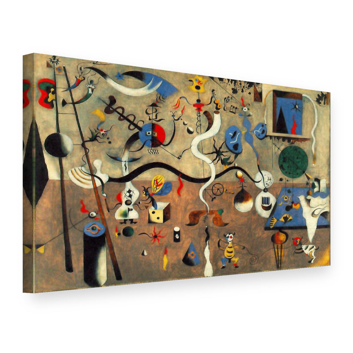 Slika na platnu Harlekinov karneval – Joan Miró, 3D prikaz